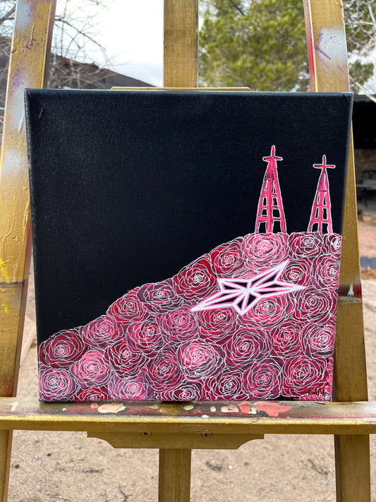 Black Roses 12x12 Original Painting