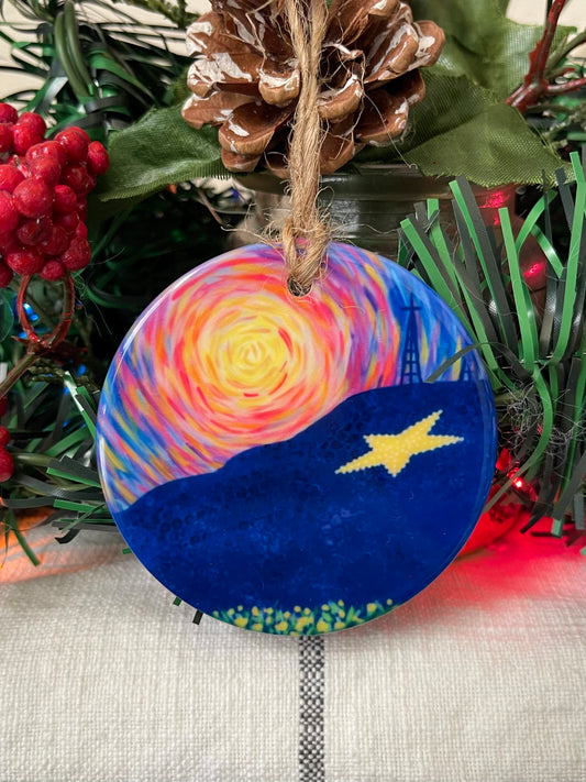 “Halo” Porcelain Double Sided Ornament