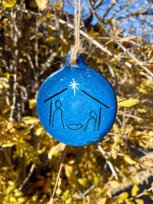 Nativity Round Ceramic Ornament