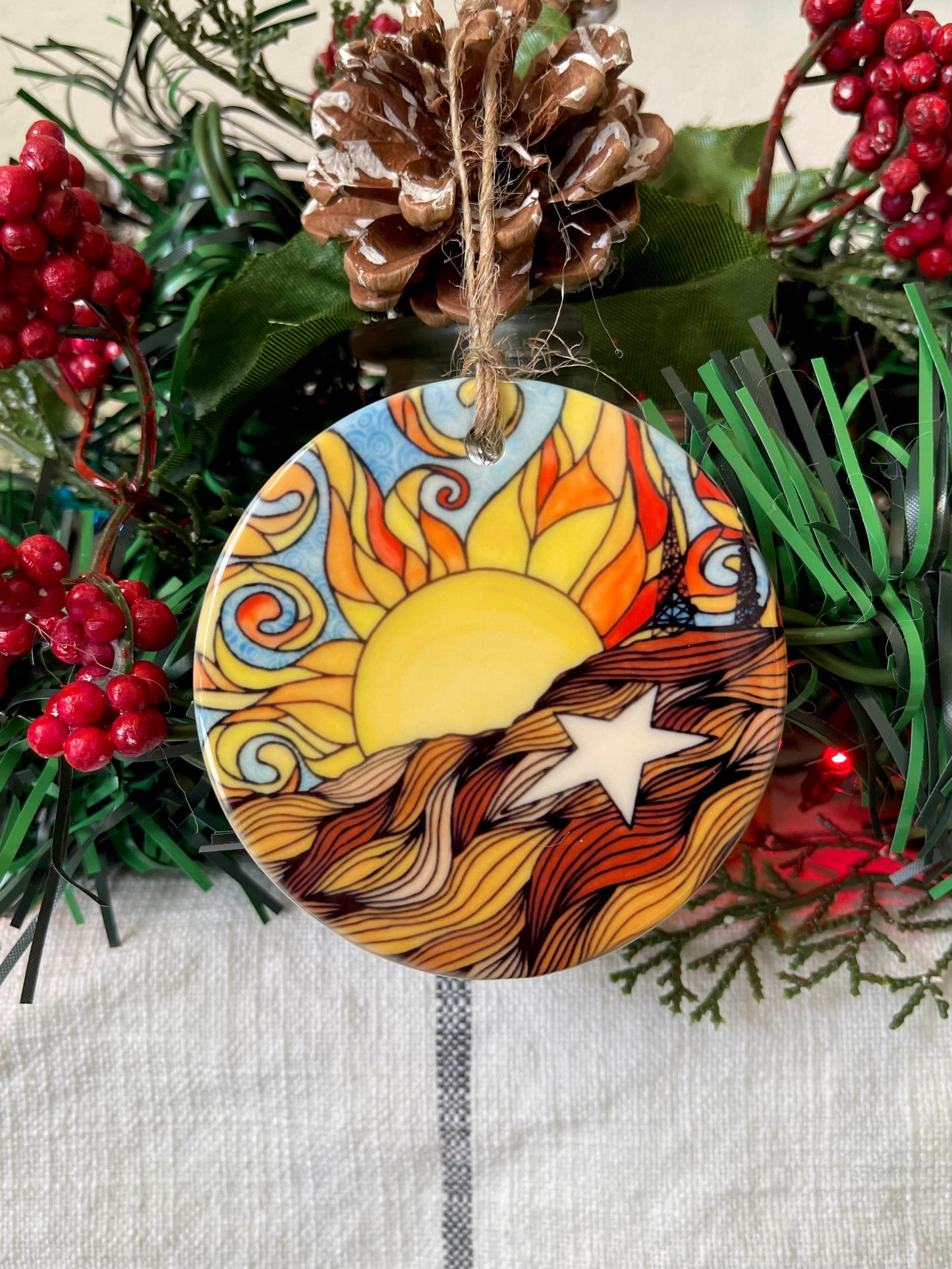 “Sun Catcher” Porcelain Double Sided Ornament