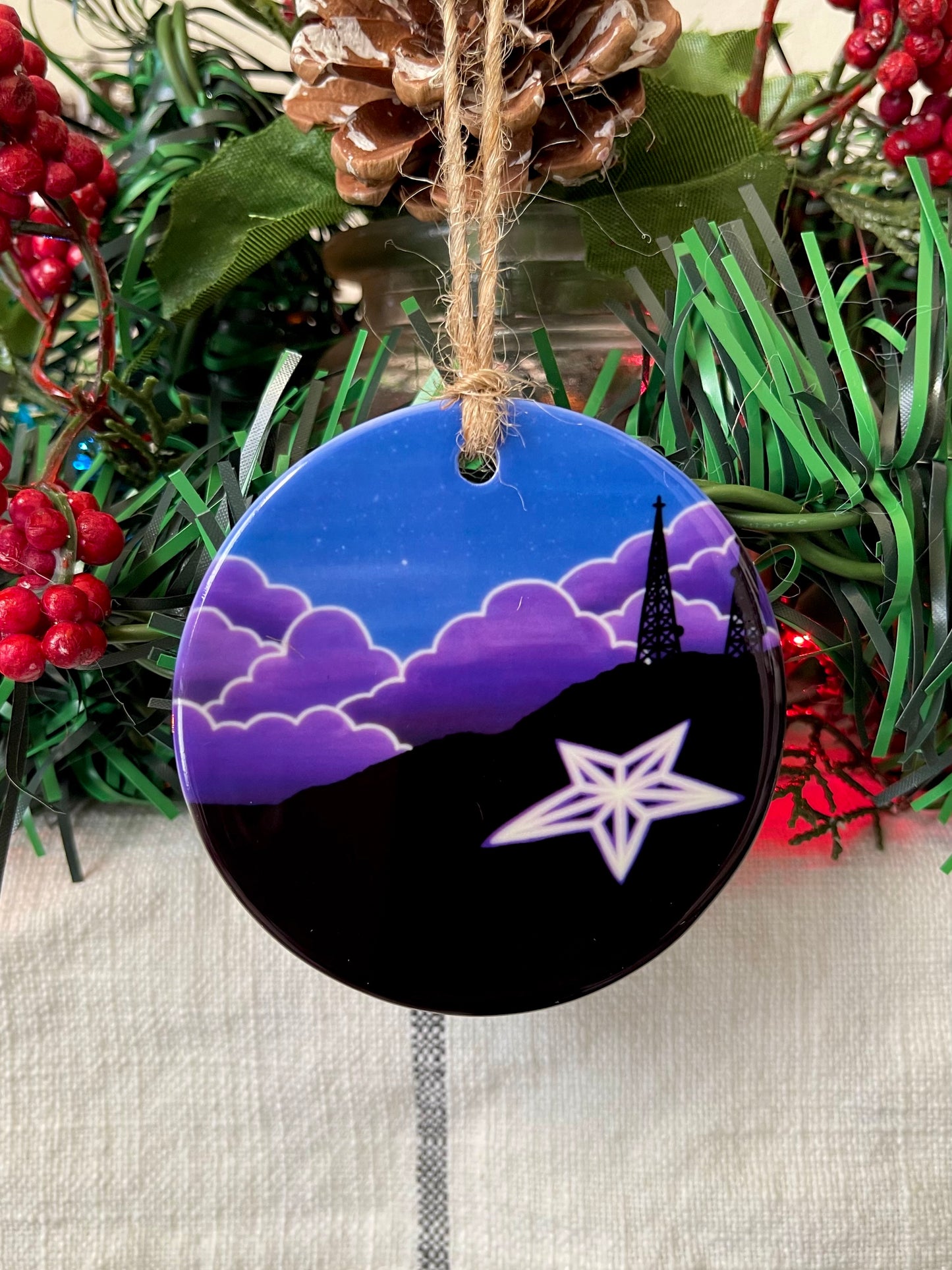 “Purple Haze” Porcelain Double Sided Ornament