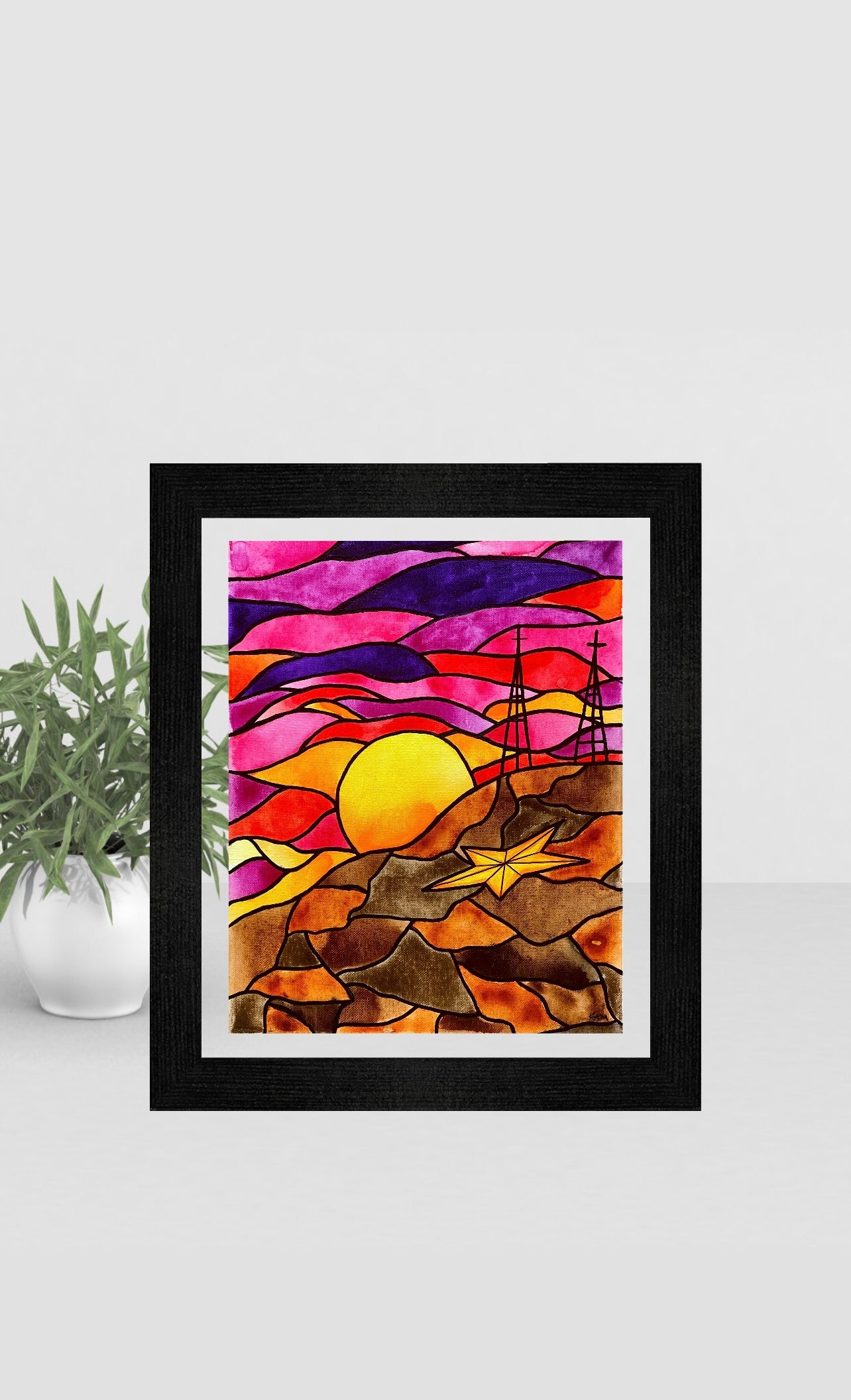 “Eternal Sunset” Floating Frame