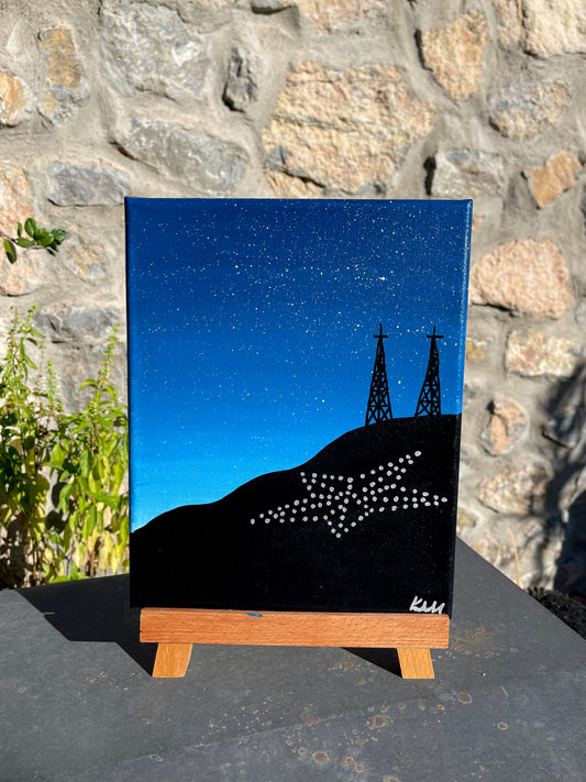 8x10 Blue Night Acrylic Painting