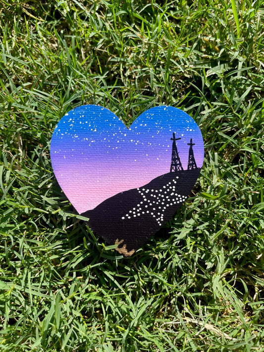 Pink Hand Painted Heart Magnet