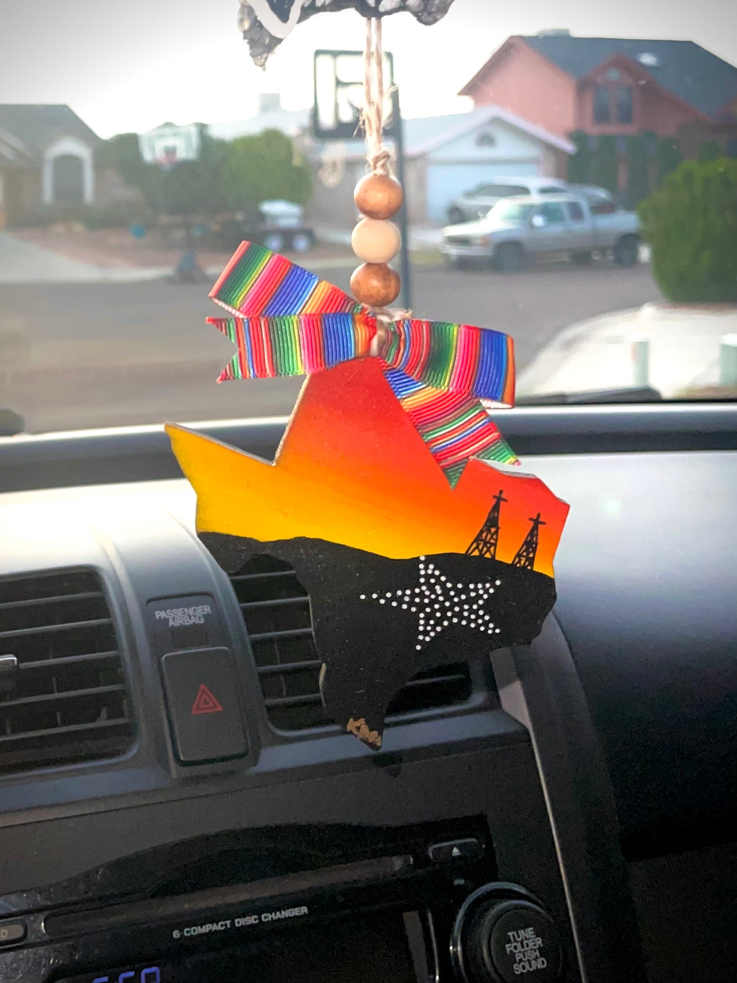 Orange Sunset Car Ornament