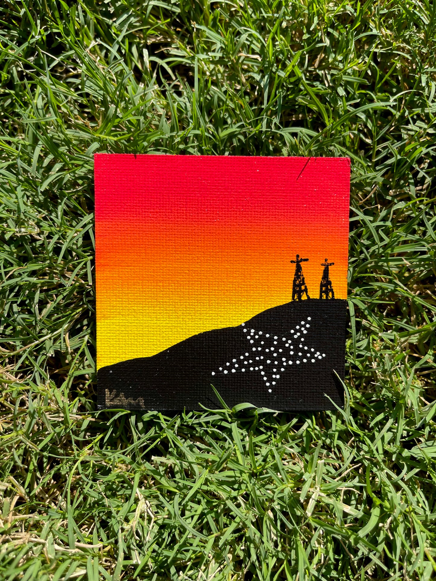 Orange Hand Painted Magnet