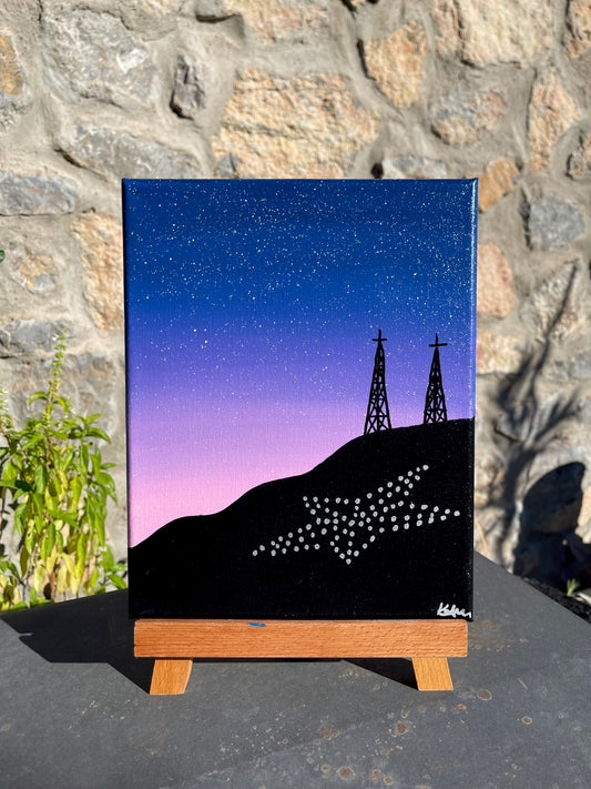 8x10 Pink Night Acrylic Painting