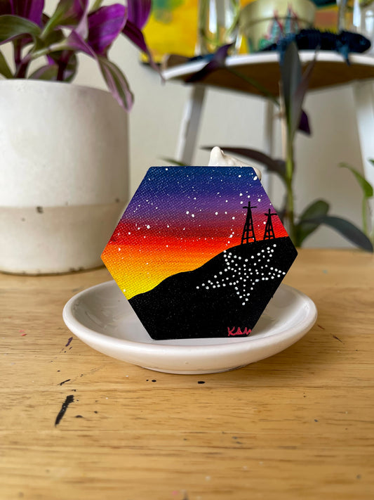 Multi Colored Sunset Hexagon Magnet