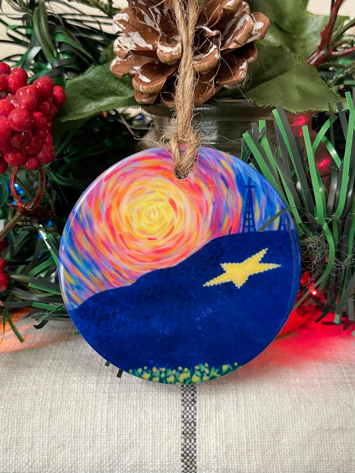 “Halo” Porcelain Double Sided Ornament