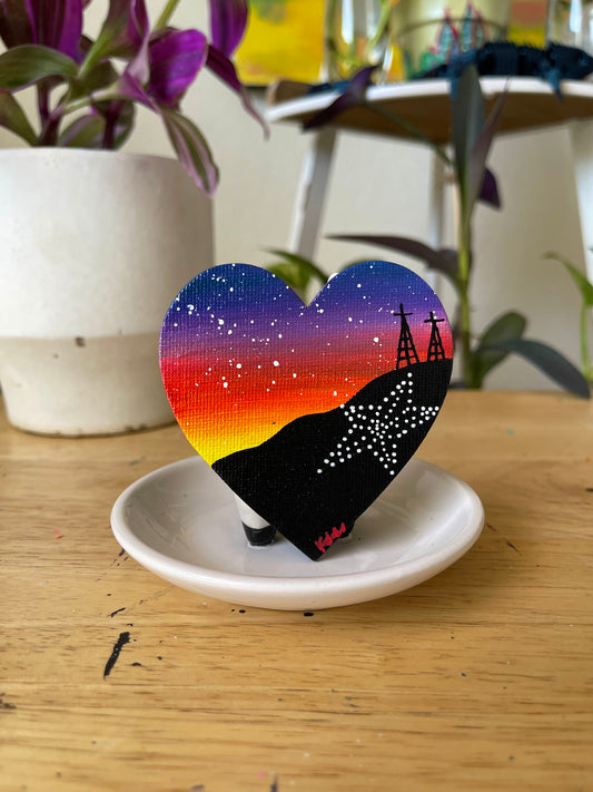 Multi Colored Hand Painted Heart Magnet