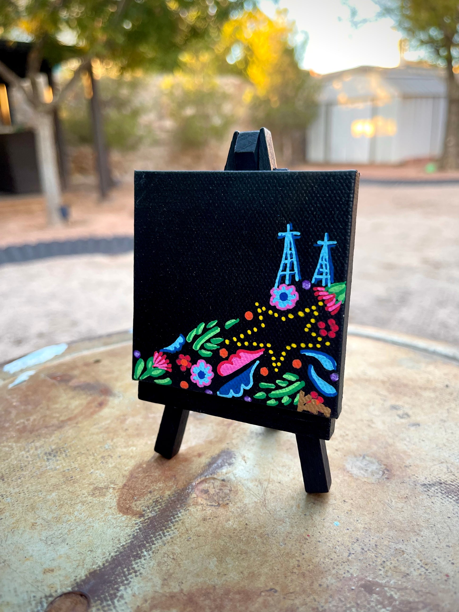 Heritage Mini Painting on Stretched Canvas with Wooden Easel – Raging Artist