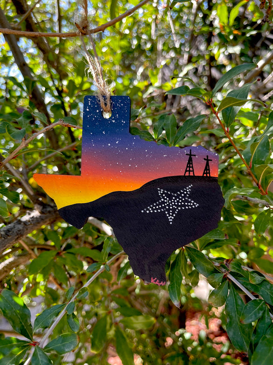 Original Sunset Texas Shaped Ornament