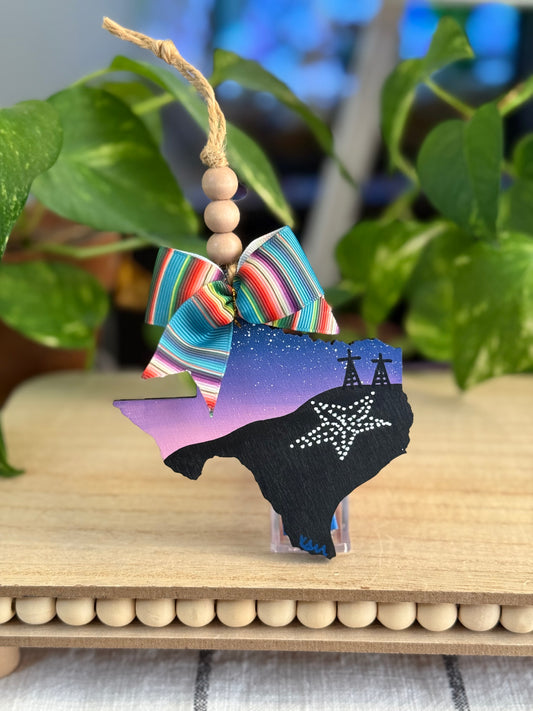 Pink “Mi Cultura” Texas Wood Ornament