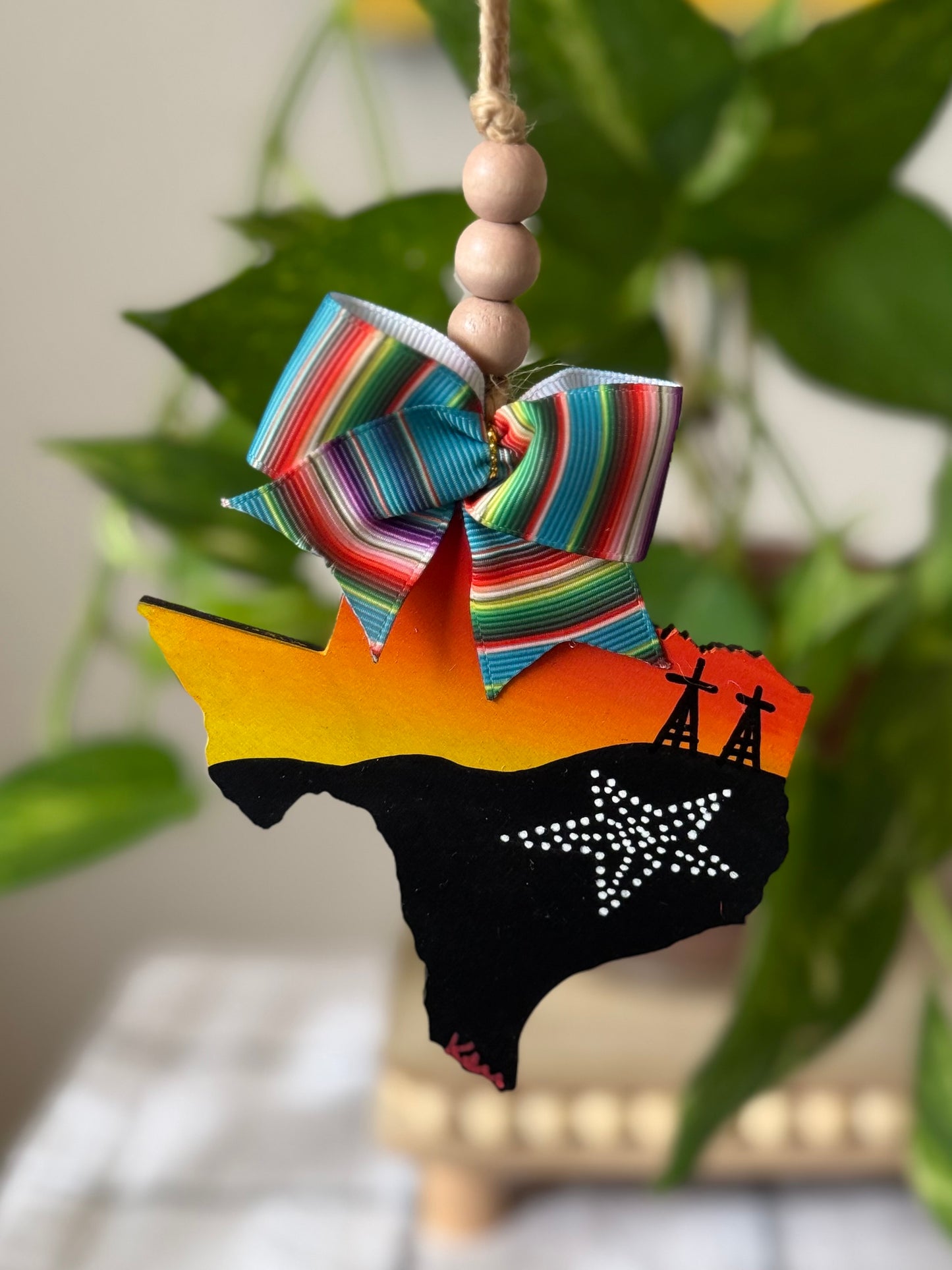 Orange Sunset Car Ornament