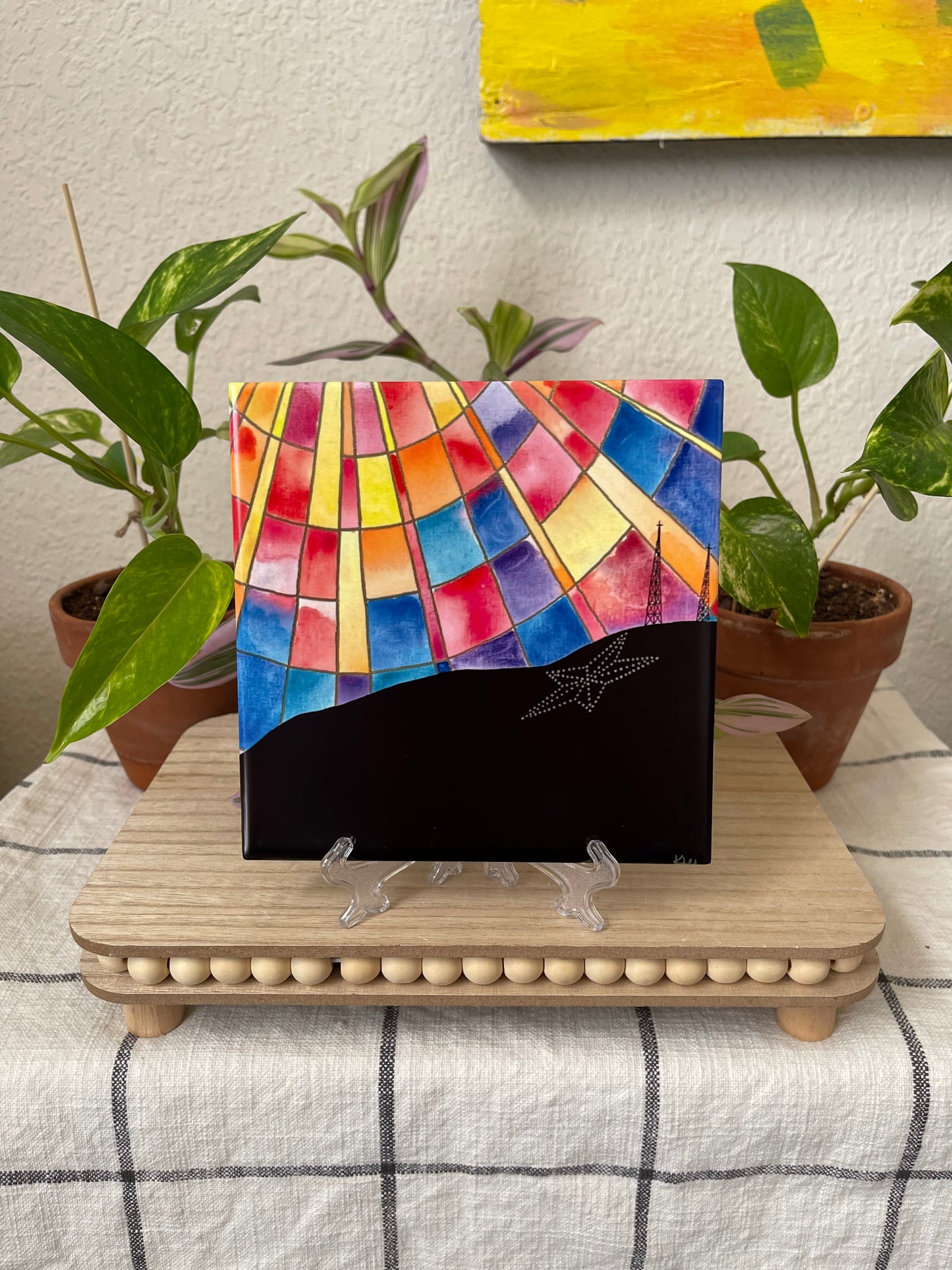 “Cathedral Glass” Ceramic Tile Art