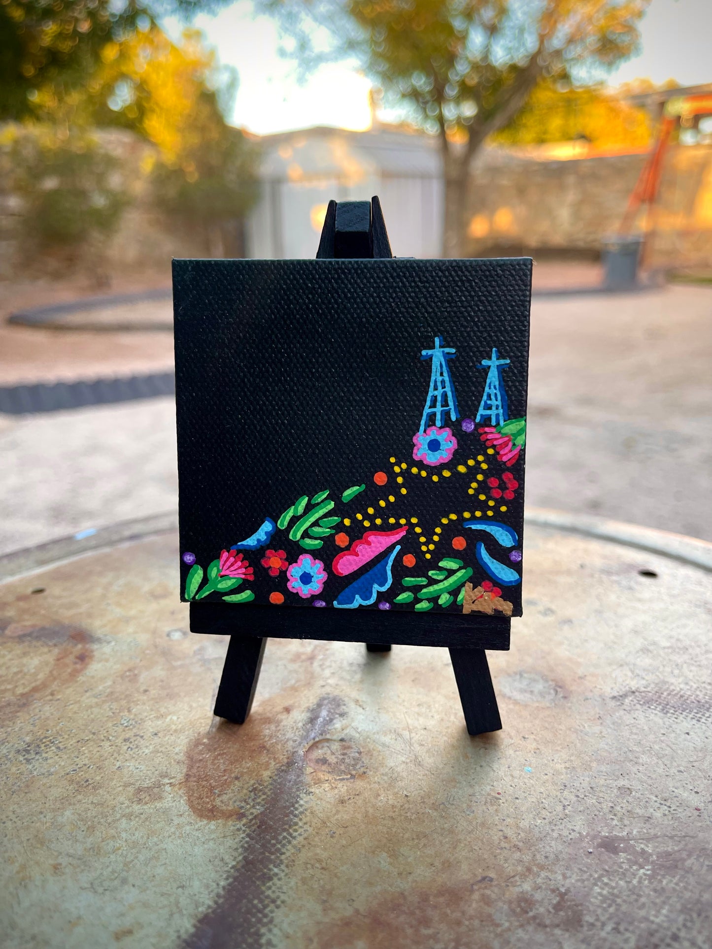 Heritage Mini Painting on Stretched Canvas with Wooden Easel