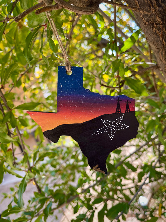 Original Sunset Texas Shaped Ornament