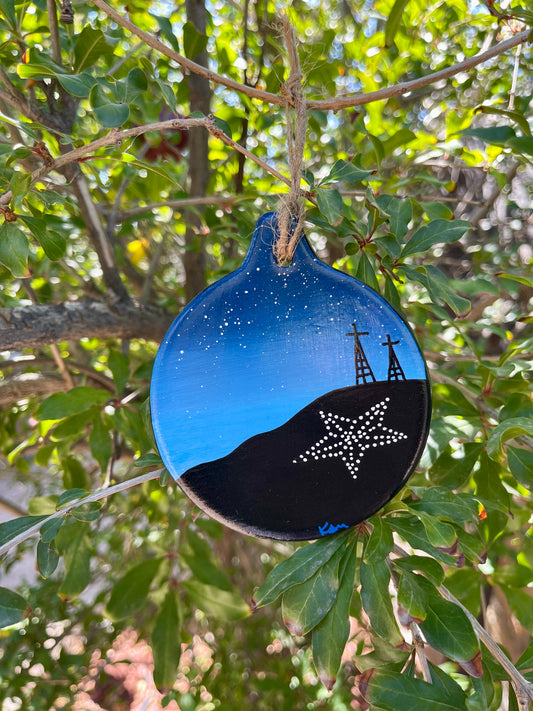 Blue Round Ceramic Ornaments