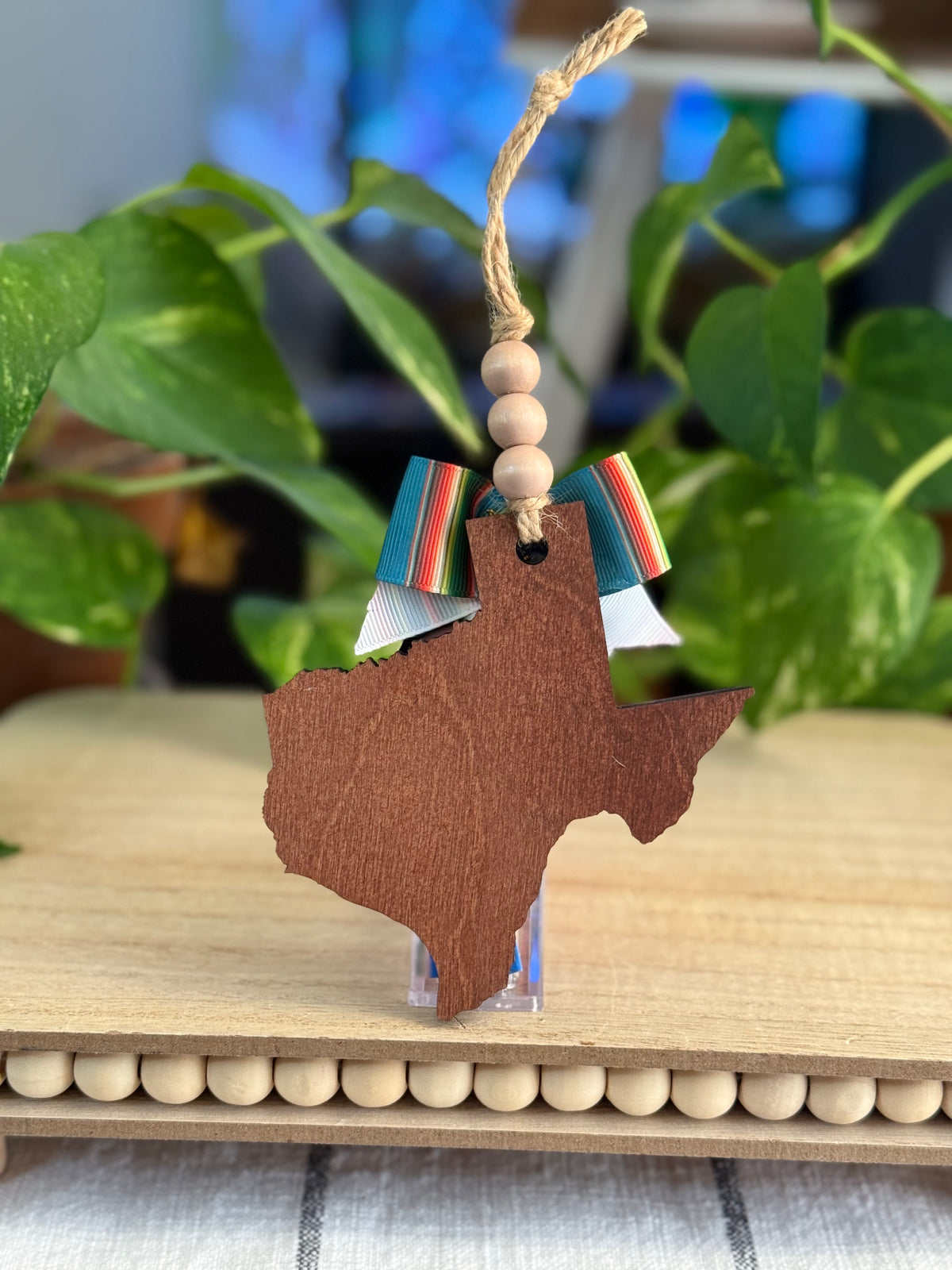 Blue “Mi Cultura” Texas Wood Ornament