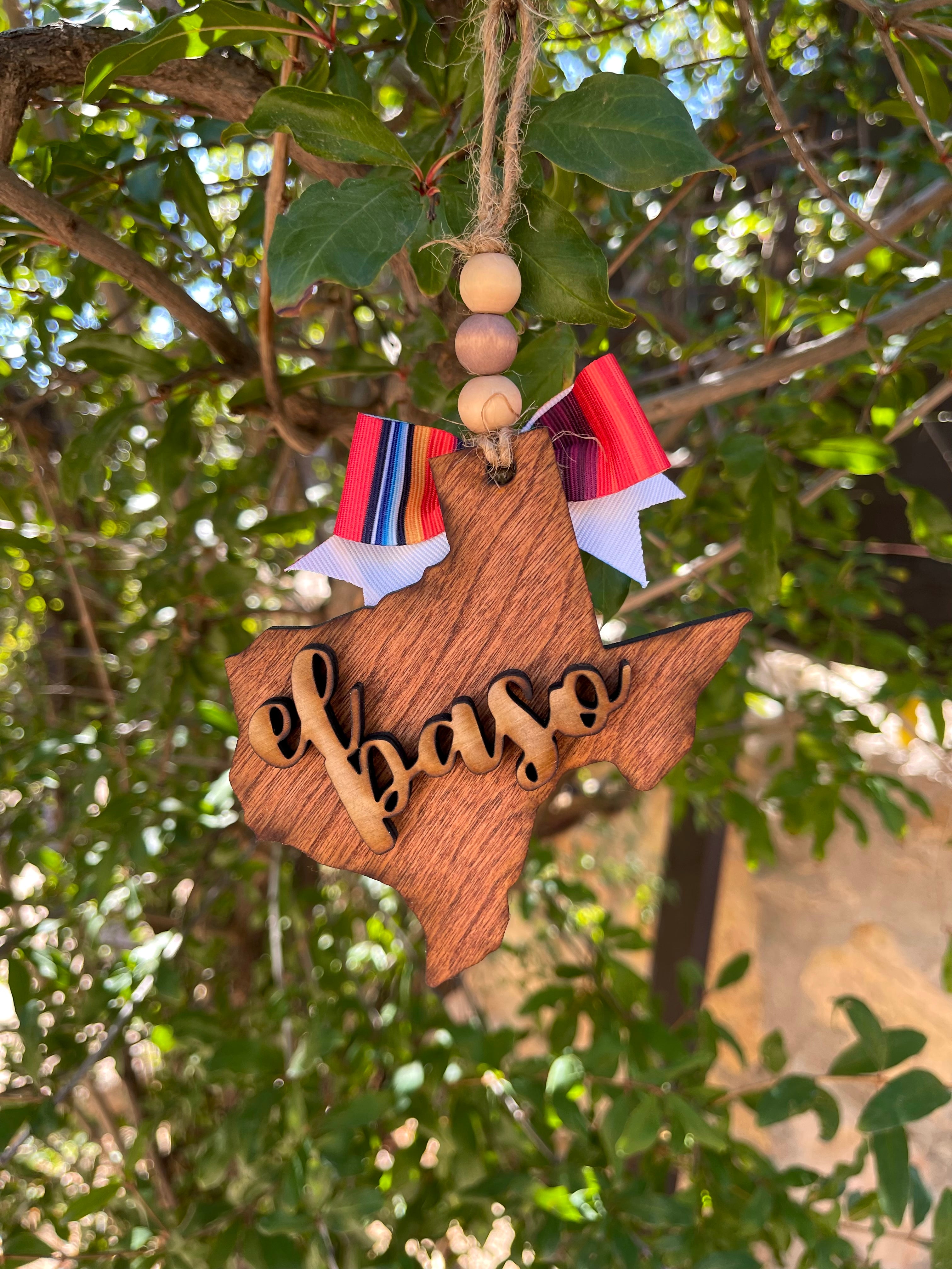 b><span style=font-size: 20px;> Texas Shaped Wood Ornament