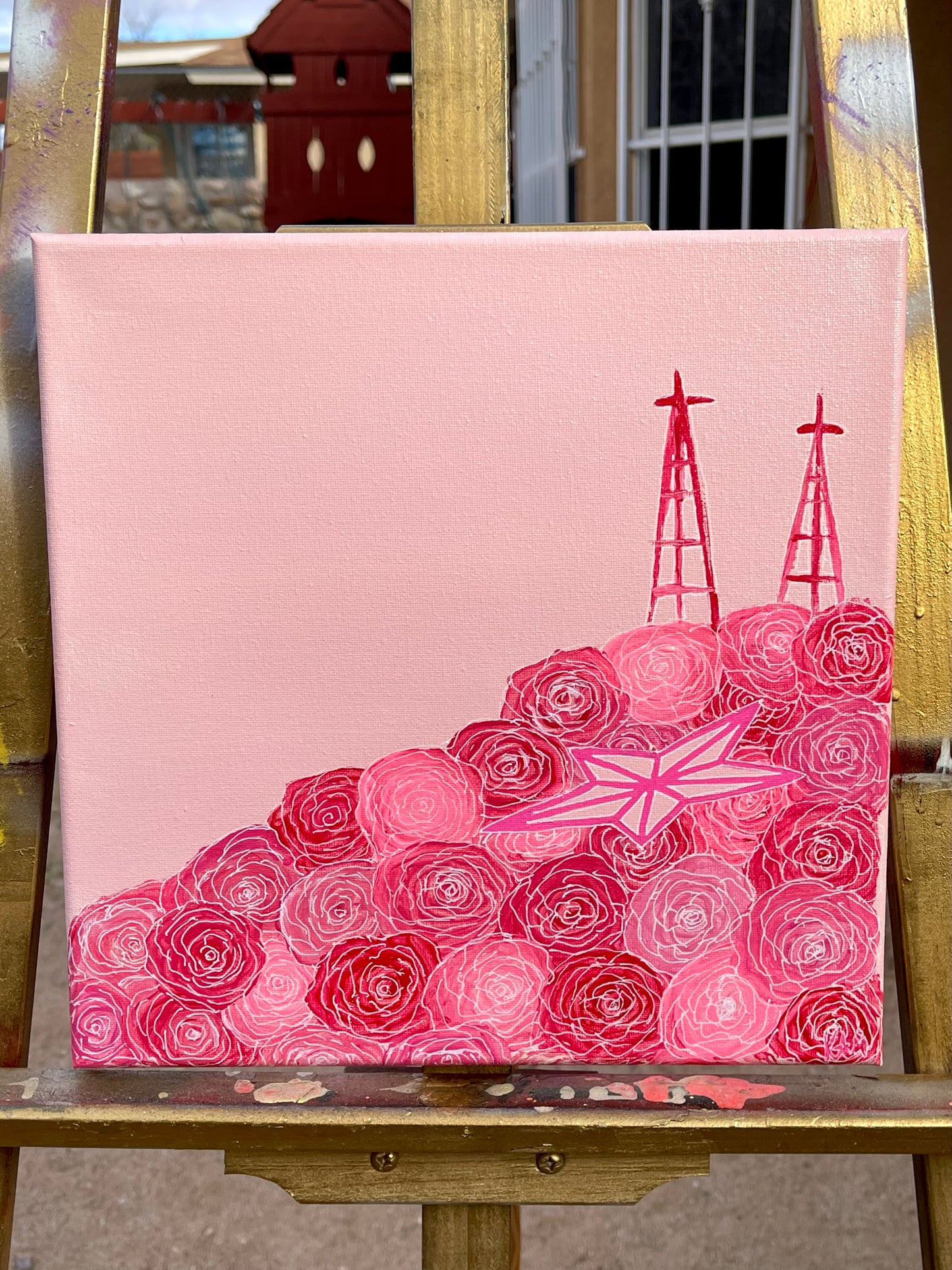 Pink Roses 12x12 Original Painting