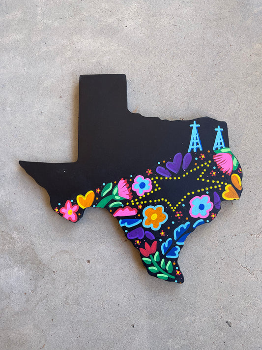 Small Texas Shaped Heritage Painting