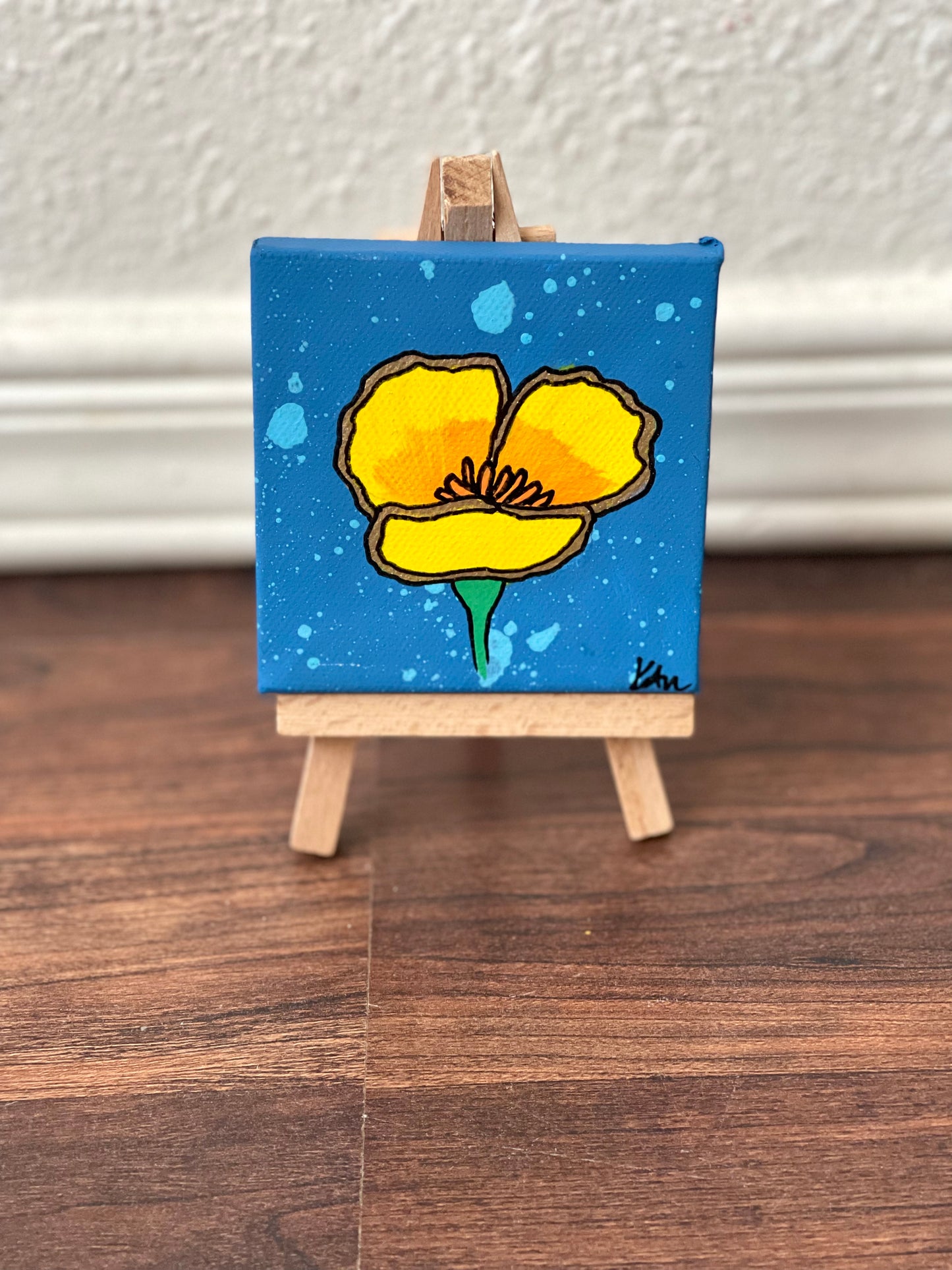 Poppy Mini Painting on Easel