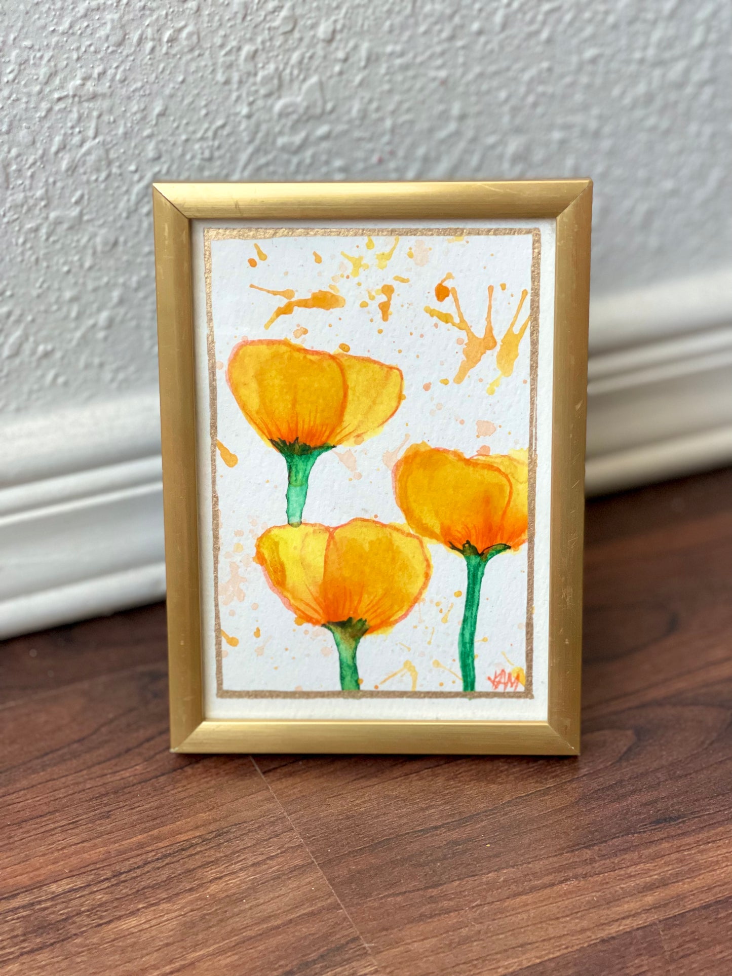 Poppy Watercolor Framed