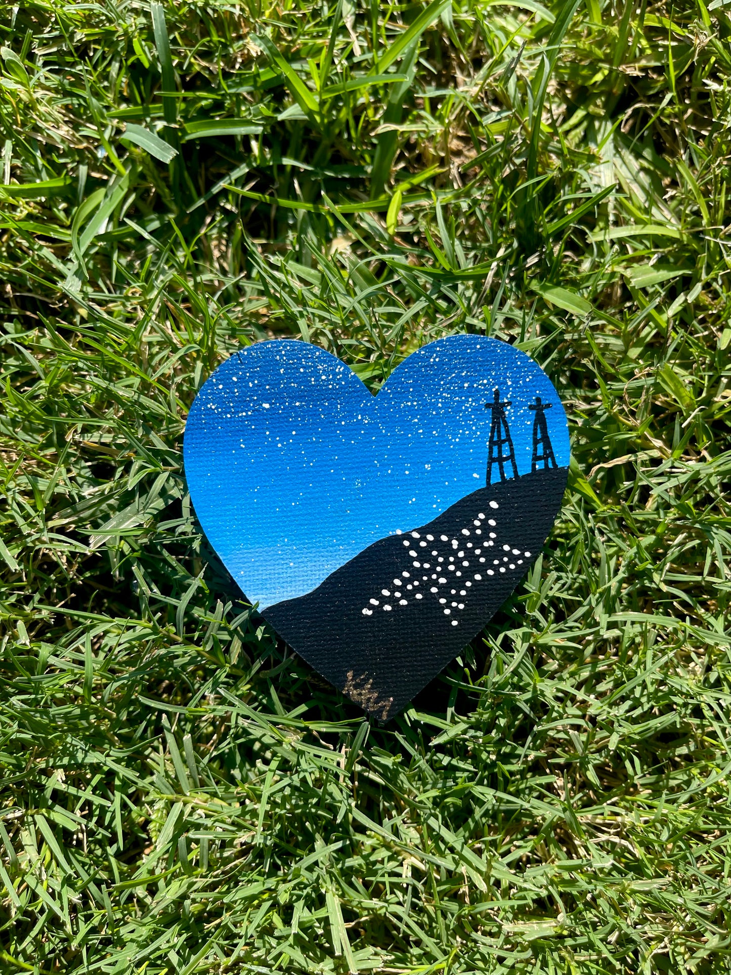 Blue Hand Painted Heart Magnet