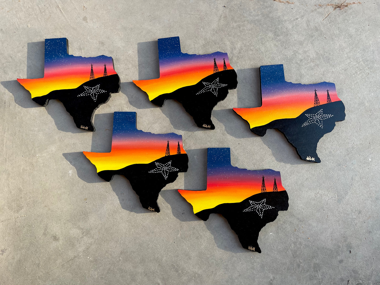 Small Texas Shaped El Paso Sunset Painting