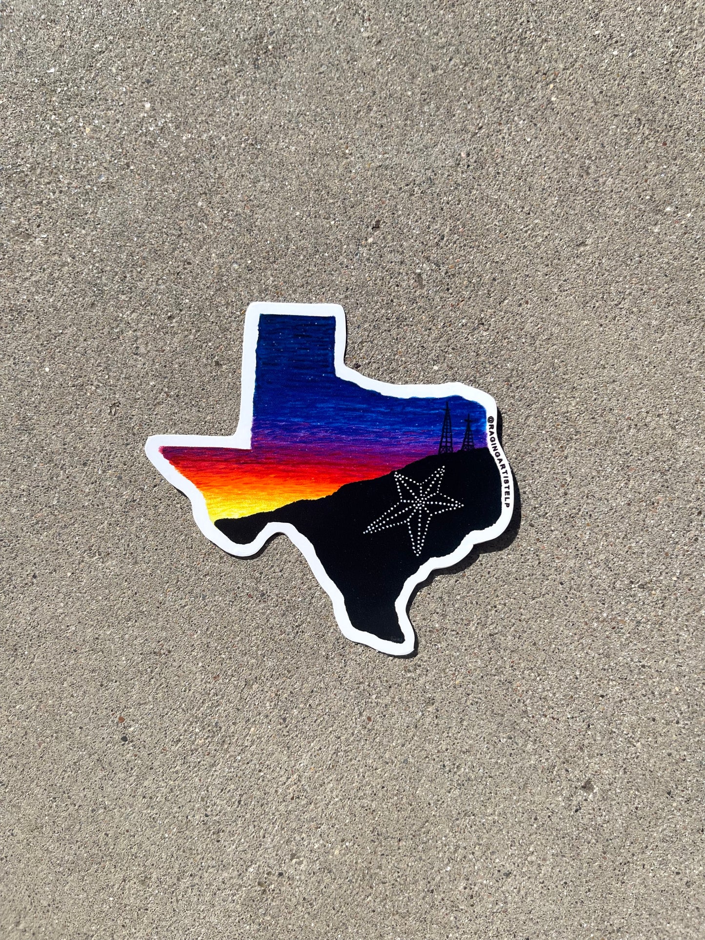 3in El Paso Texas Shaped Vinyl Sticker