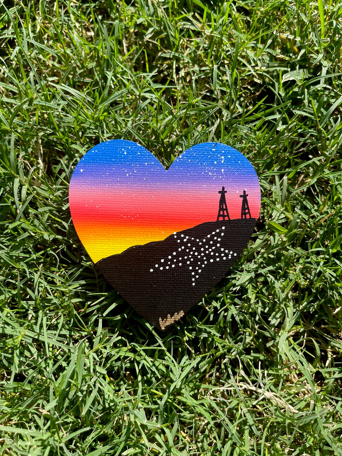 Multi Colored Hand Painted Heart Magnet